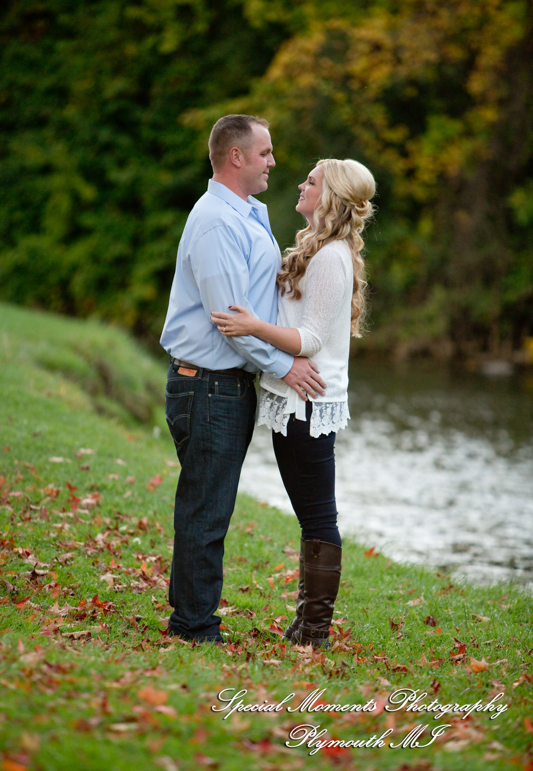 Hines Park Northville MI engagement photograph