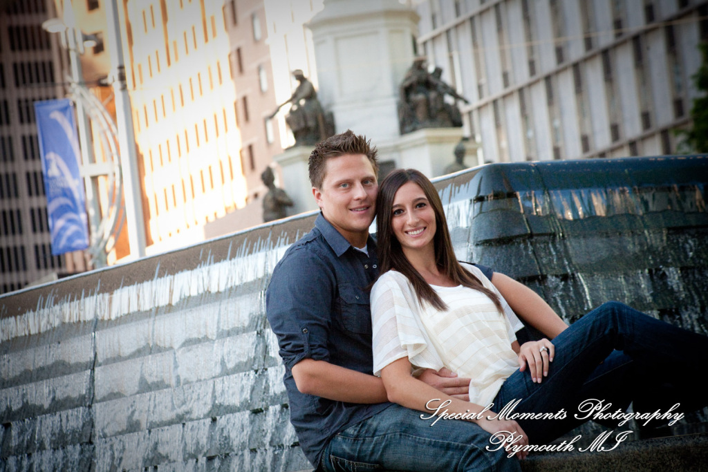 Diana & Kyle at Downtown Detroit engagement photography