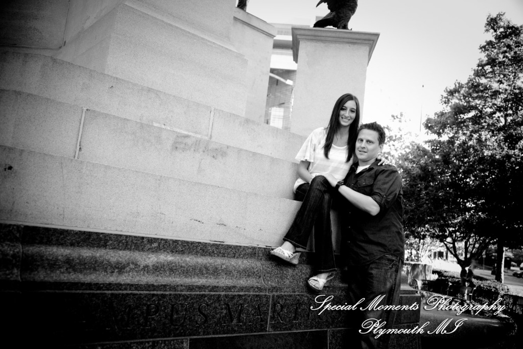 Diana & Kyle at Downtown Detroit engagement photography