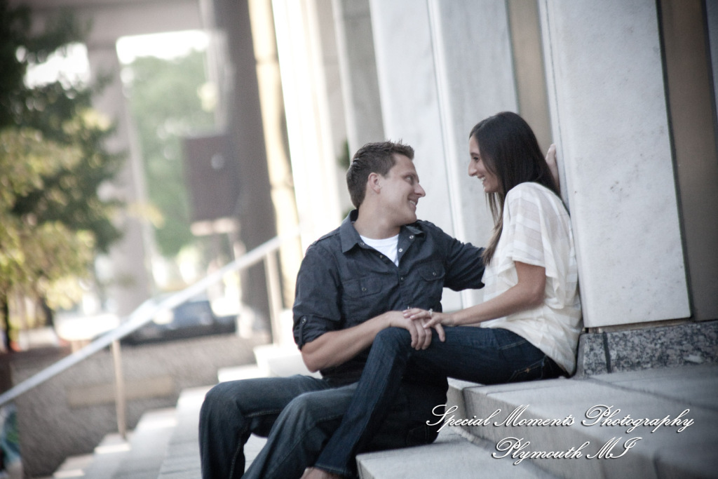 Diana & Kyle at Downtown Detroit engagement photography