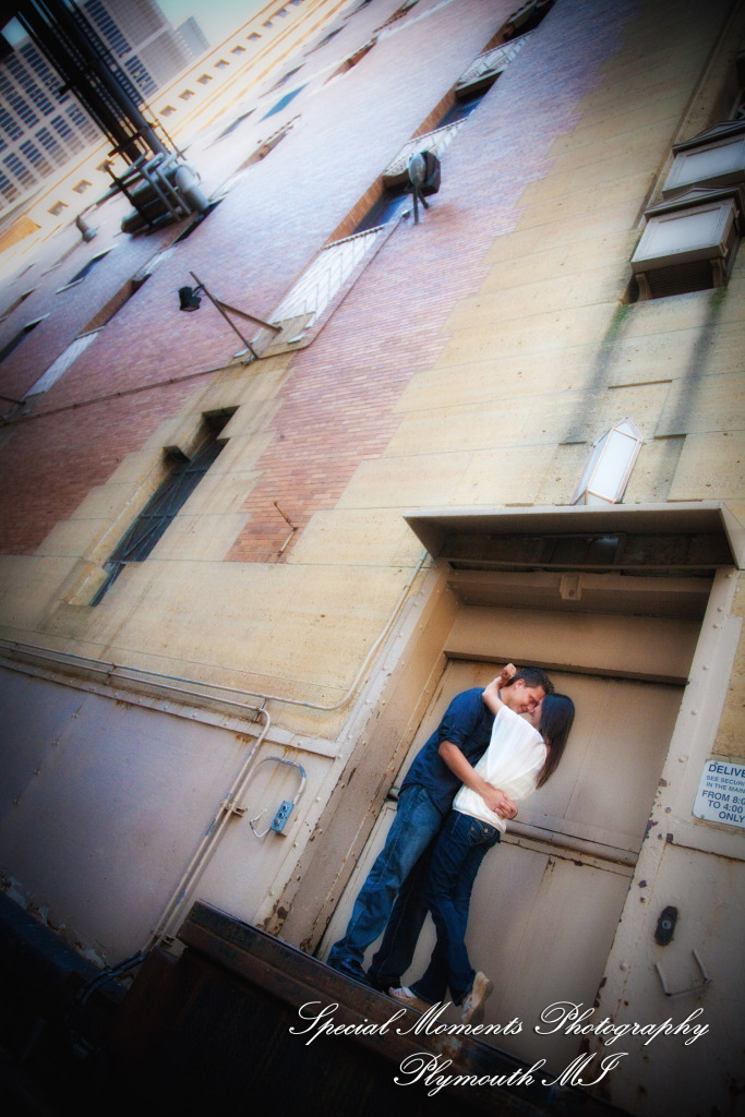 Diana & Kyle at Downtown Detroit engagement photography