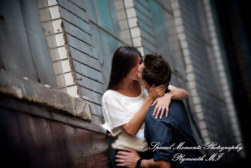Diana & Kyle at Downtown Detroit engagement photography