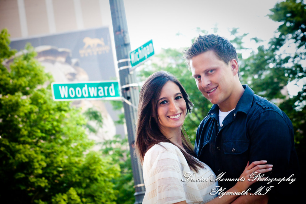 Diana & Kyle at Downtown Detroit engagement photography