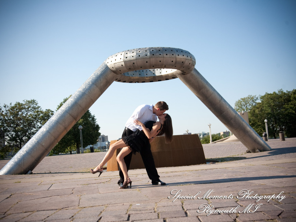 Diana & Kyle at Downtown Detroit engagement photography