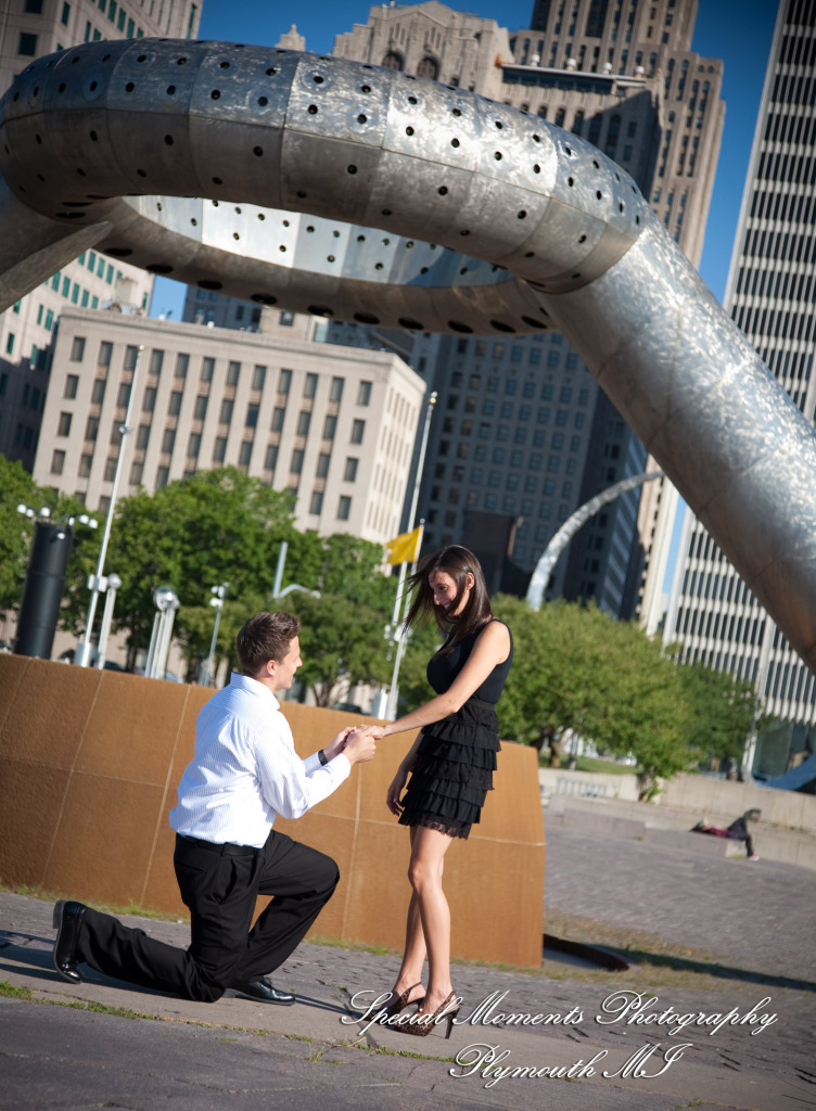Diana & Kyle at Downtown Detroit engagement photography