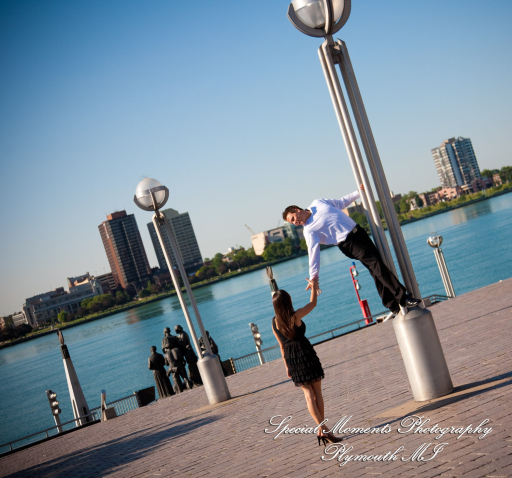 Diana & Kyle at Downtown Detroit engagement photography