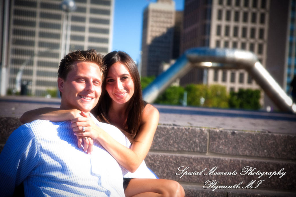 Diana & Kyle at Downtown Detroit engagement photography