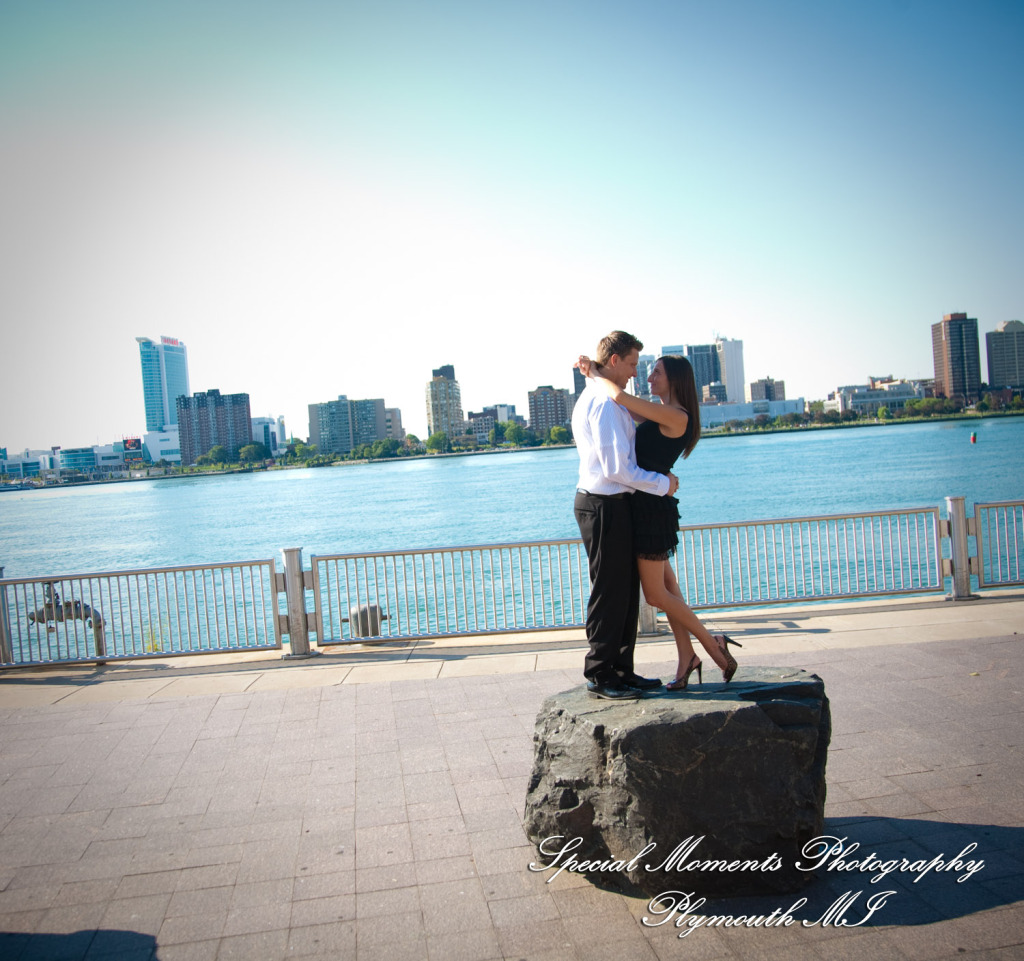 Diana & Kyle at Downtown Detroit engagement photography