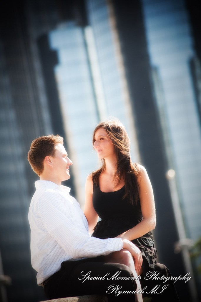 Diana & Kyle at Downtown Detroit engagement photography