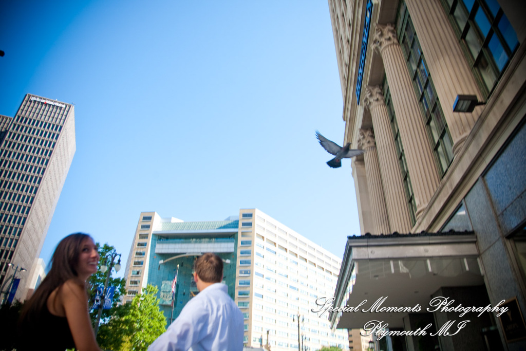 Diana & Kyle at Downtown Detroit engagement photography