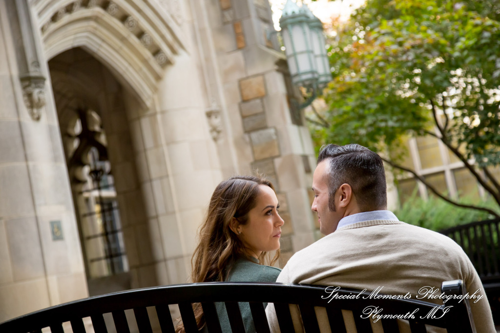 Melissa & Eric at Law Quad Ann Arbor MI engagement photography