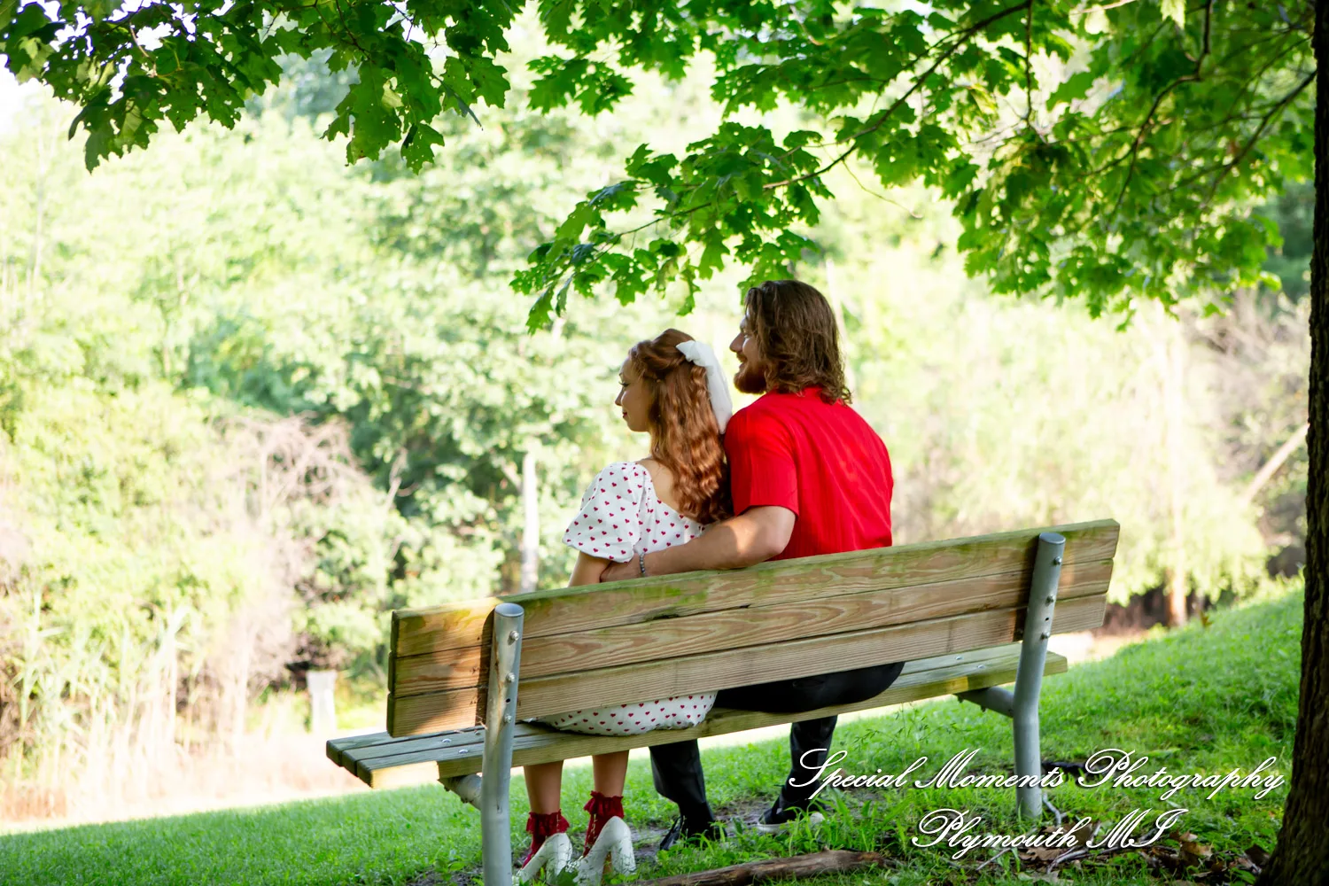 Kira & Seth at Heritage Park Farmington Hills MI engagement photograph