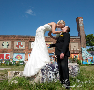 Kelly & Ryan at Lincoln Street Art Project Detroit MI wedding photograph