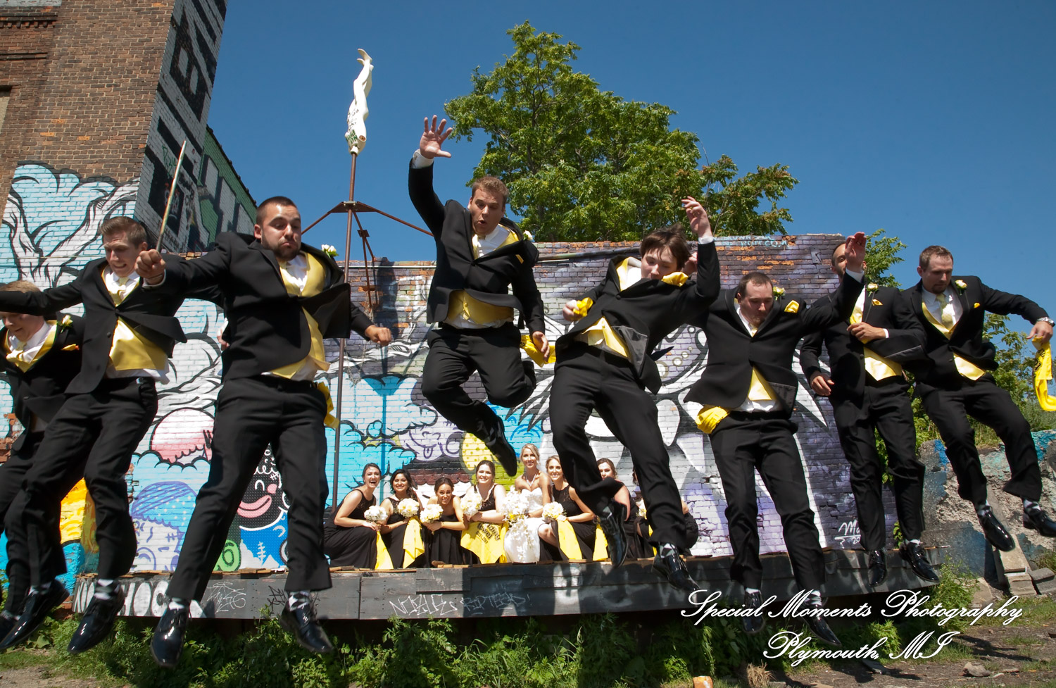 Kelly & Ryan at Lincoln Street Art Project Detroit MI wedding photograph