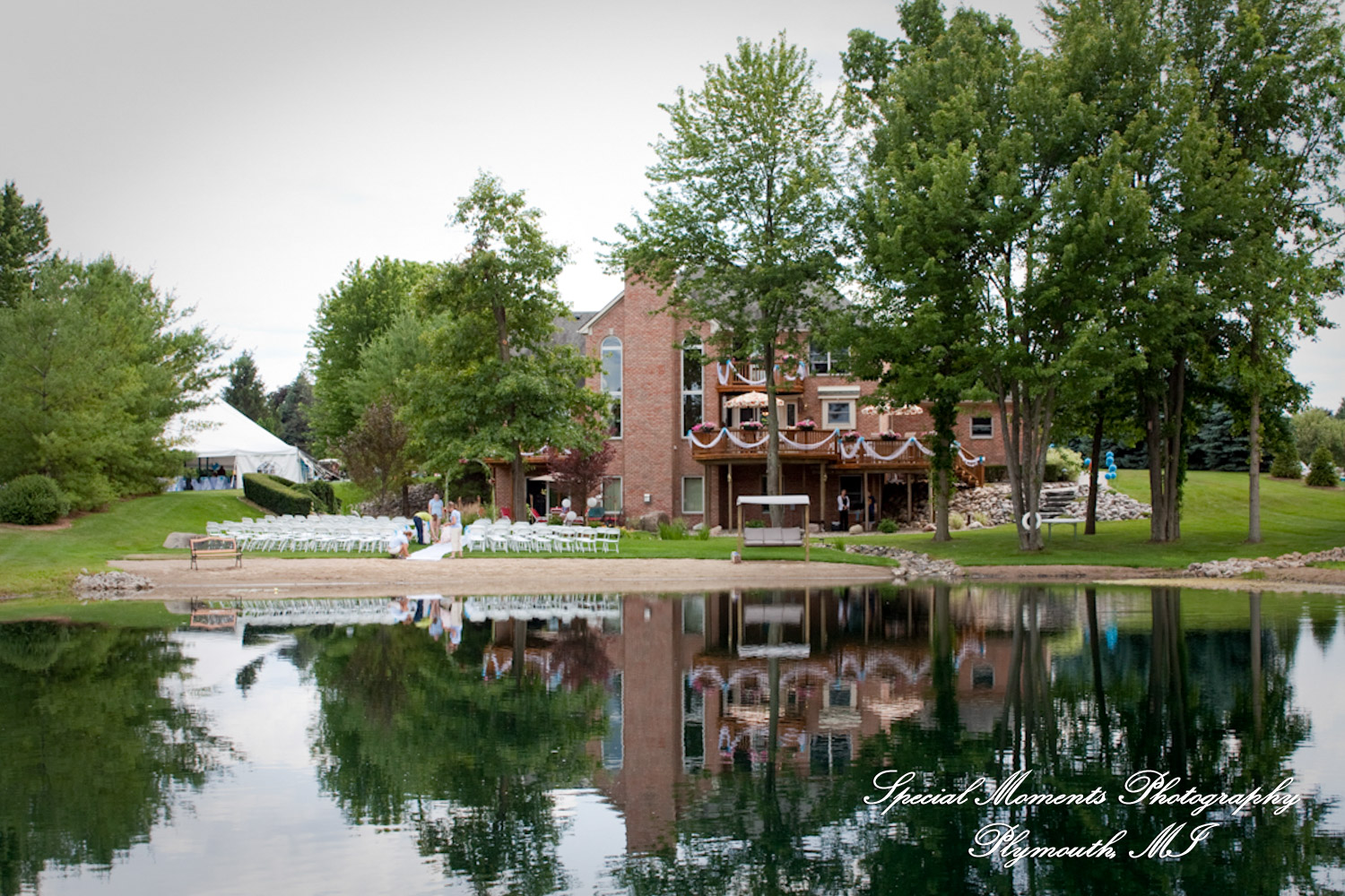 Erica & Jim at home wedding on the Lake in New Hudson MI wedding photograph