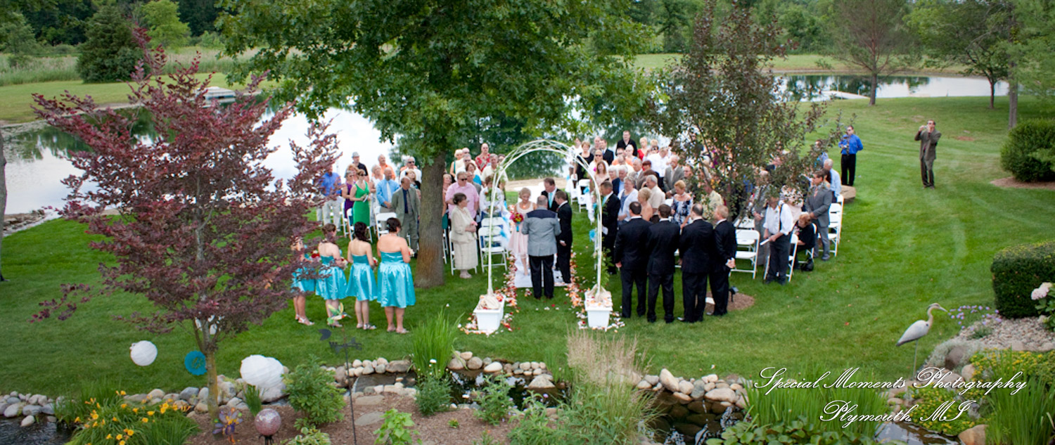 Erica & Jim at home wedding on the Lake in New Hudson MI wedding photograph