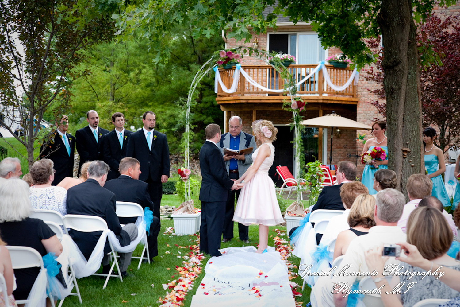 Erica & Jim at home wedding on the Lake in New Hudson MI wedding photograph