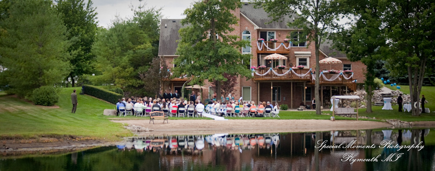 Erica & Jim at home wedding on the Lake in New Hudson MI wedding photograph