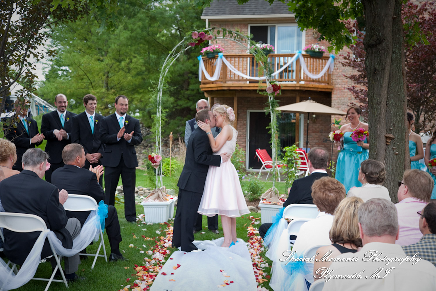 Erica & Jim at home wedding on the Lake in New Hudson MI wedding photograph