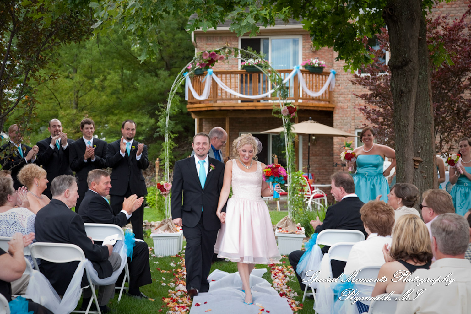 Erica & Jim at home wedding on the Lake in New Hudson MI wedding photograph