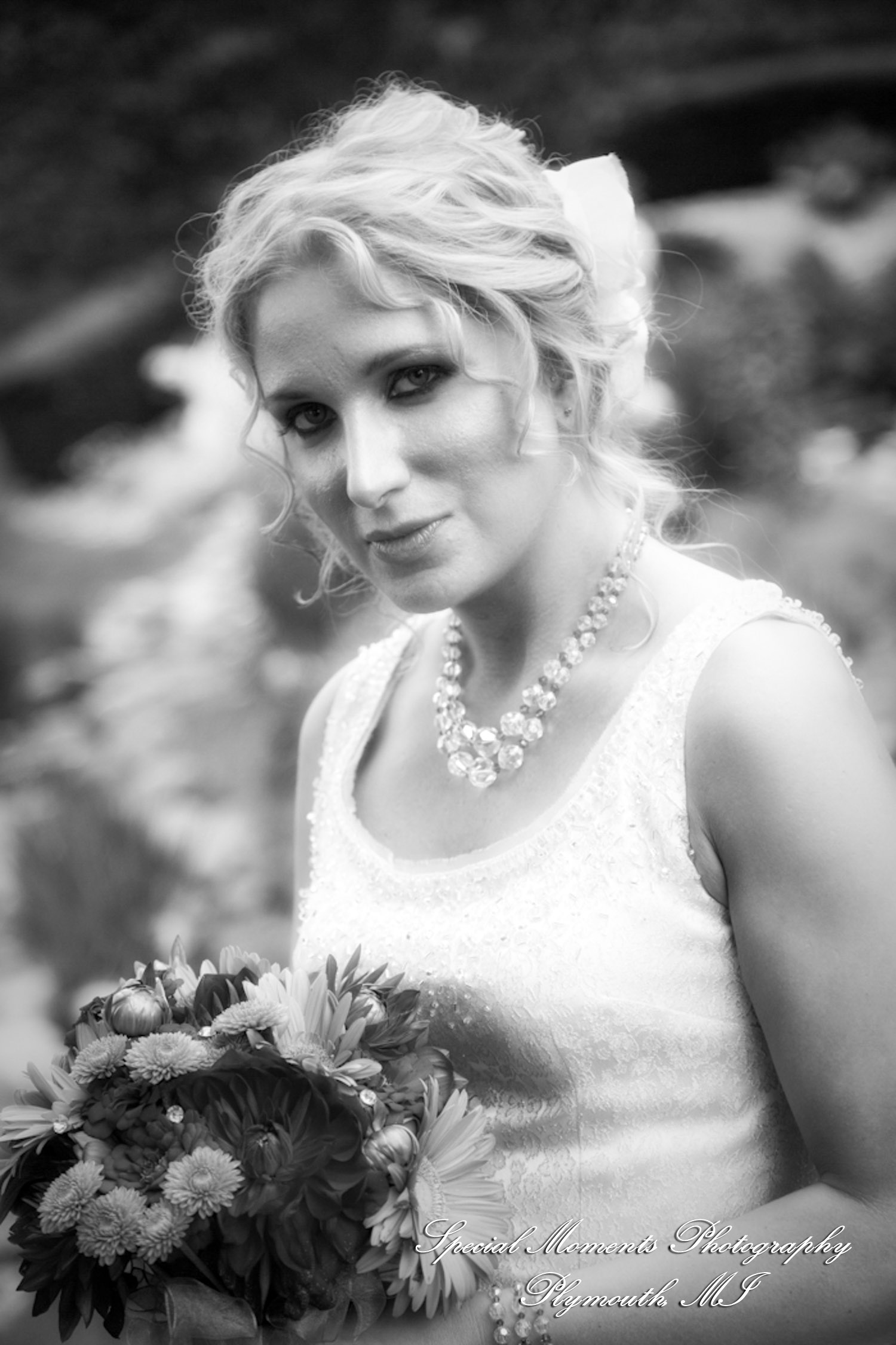 Erica & James at home backyard Tent Reception New Hudson MI wedding photograph