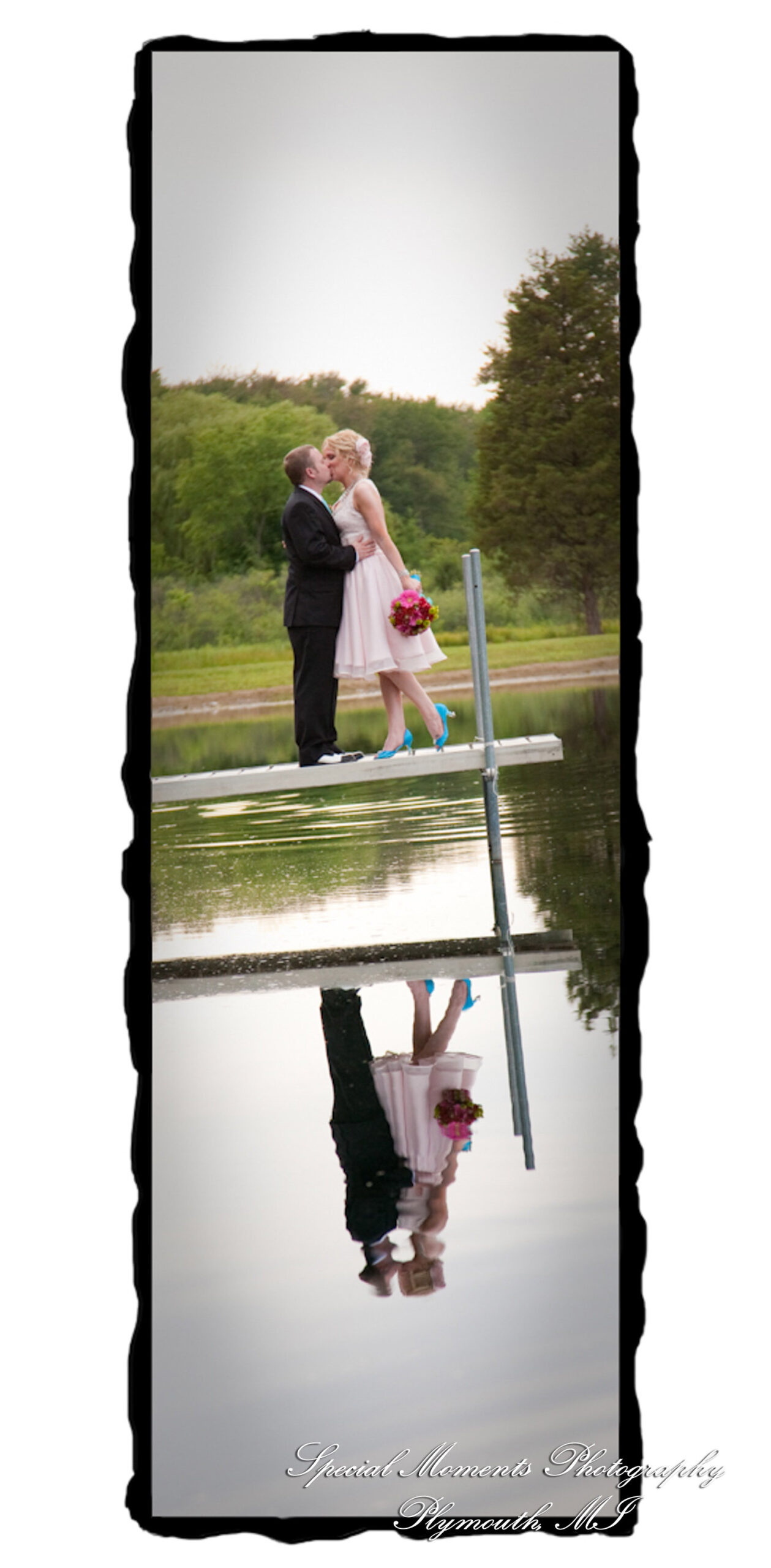 Erica & James at home backyard Tent Reception New Hudson MI wedding photograph