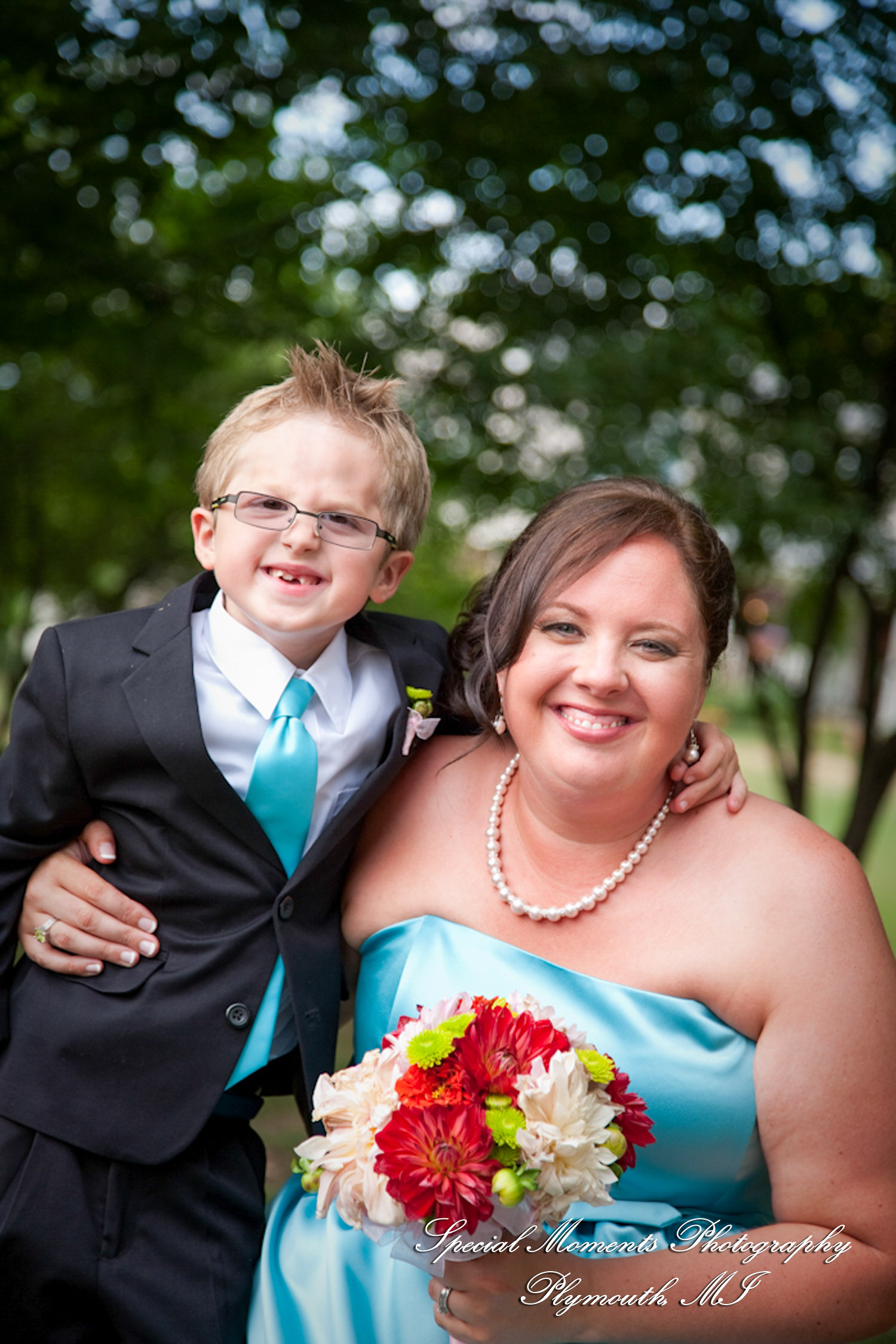Erica & James at home backyard Tent Reception New Hudson MI wedding photograph