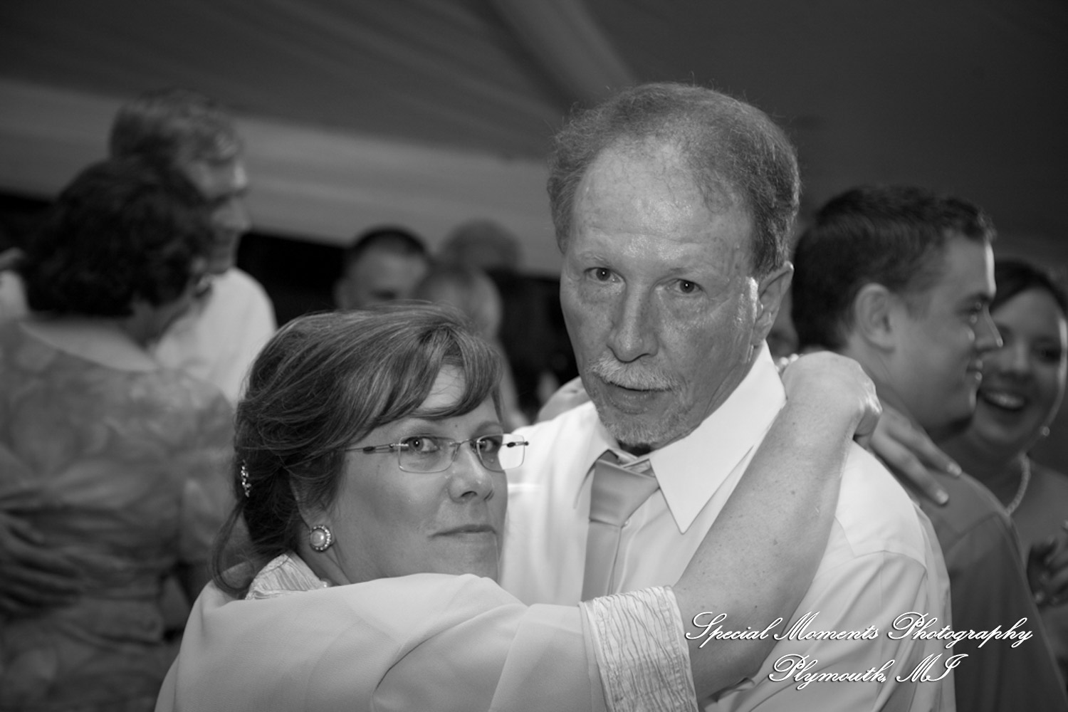 Erica & James at home backyard Tent Reception New Hudson MI wedding photograph