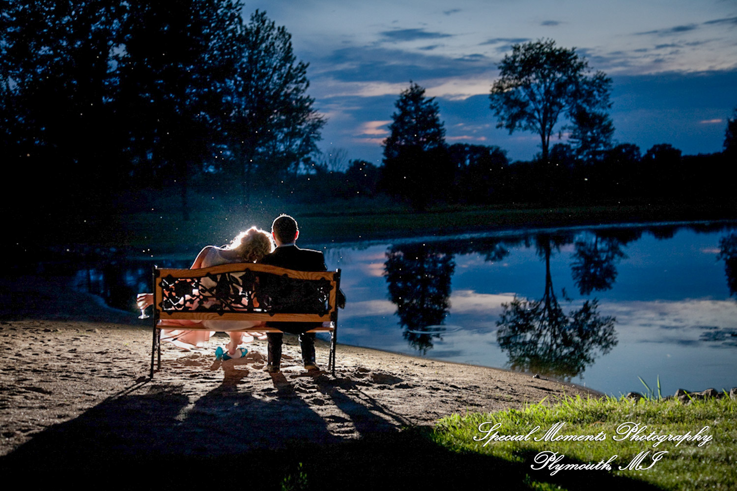 Erica & James at home backyard Tent Reception New Hudson MI wedding photograph