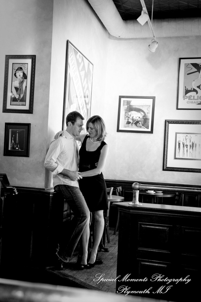 Jill & Connor in downtown Ann Arbor MI engagement photograph