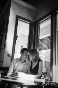 Jill & Connor in downtown Ann Arbor MI engagement photograph