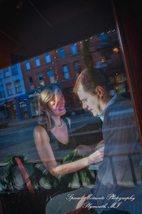 Jill & Connor in downtown Ann Arbor MI engagement photograph