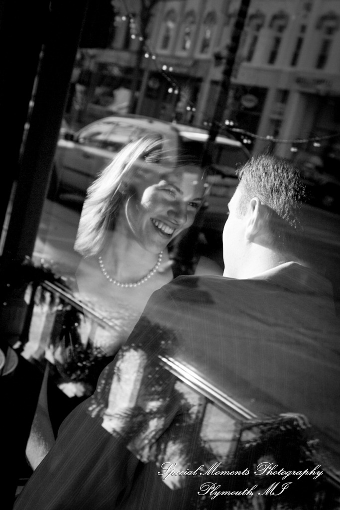 Jill & Connor in downtown Ann Arbor MI engagement photograph