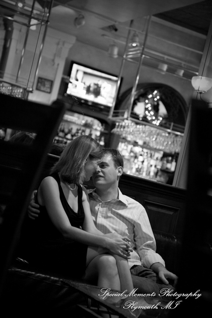 Jill & Connor in downtown Ann Arbor MI engagement photograph