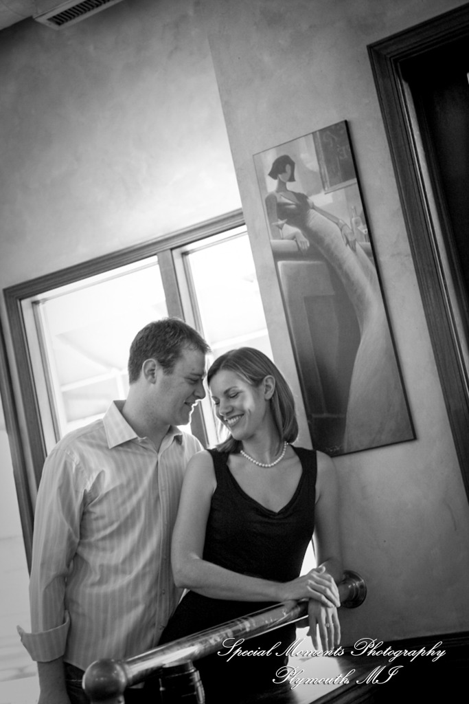 Jill & Connor in downtown Ann Arbor MI engagement photograph