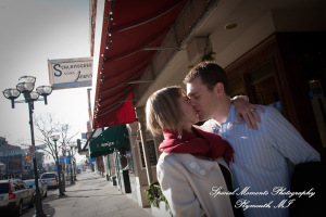 Jill & Connor in downtown Ann Arbor MI engagement photograph