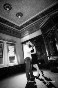 Jill & Connor in downtown Ann Arbor MI engagement photograph