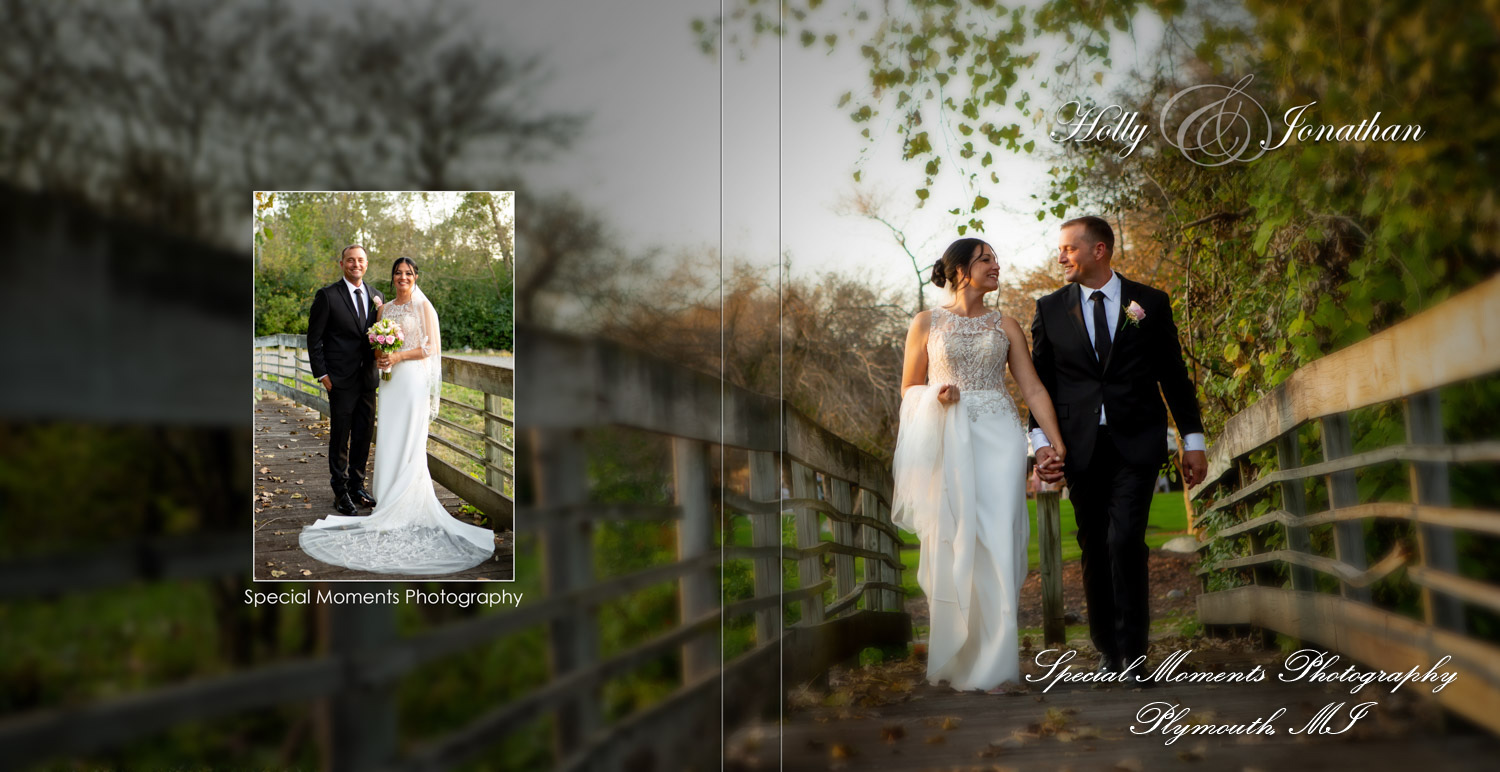 Jonathan & Holly at Stonebridge Golf Course Ann Arbor MI wedding album photography