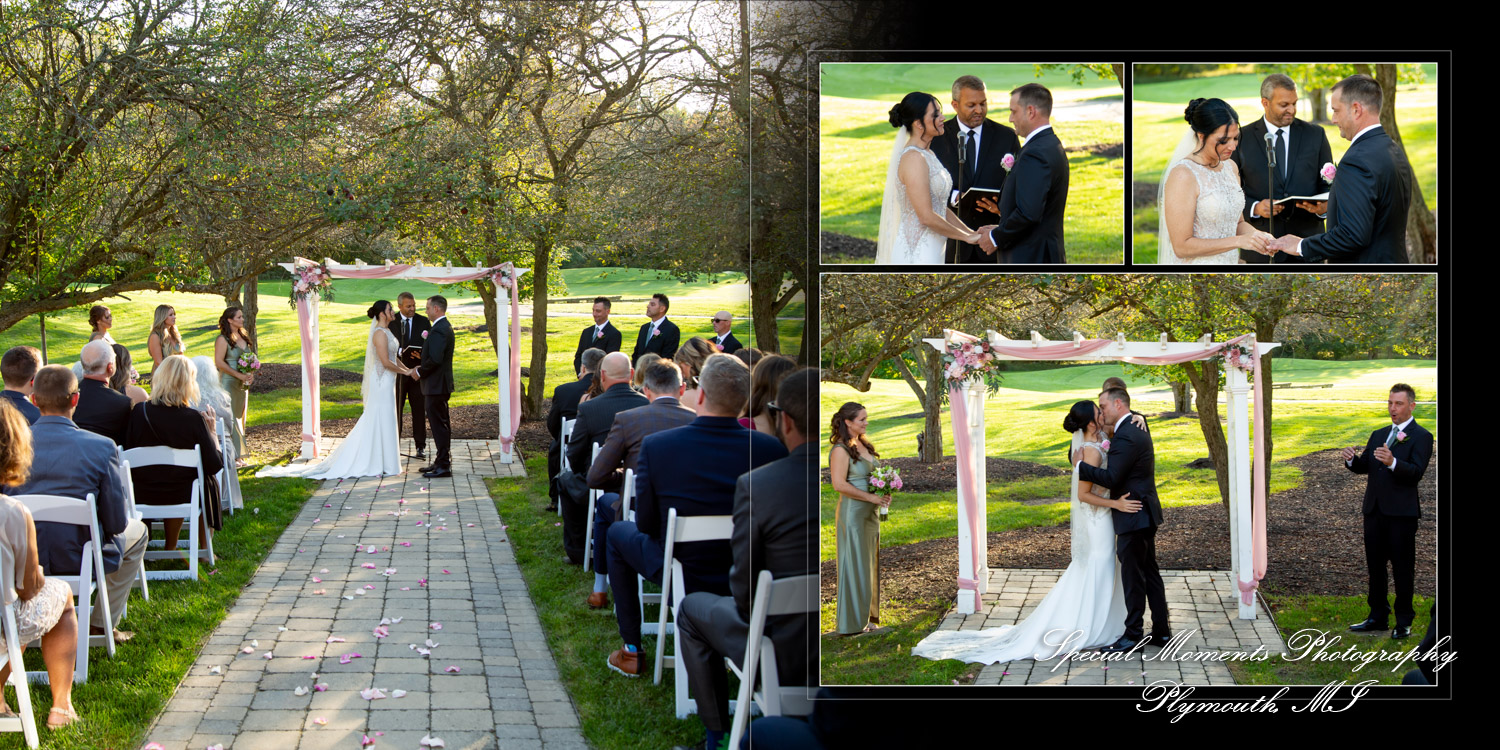 Jonathan & Holly at Stonebridge Golf Course Ann Arbor MI wedding album photography