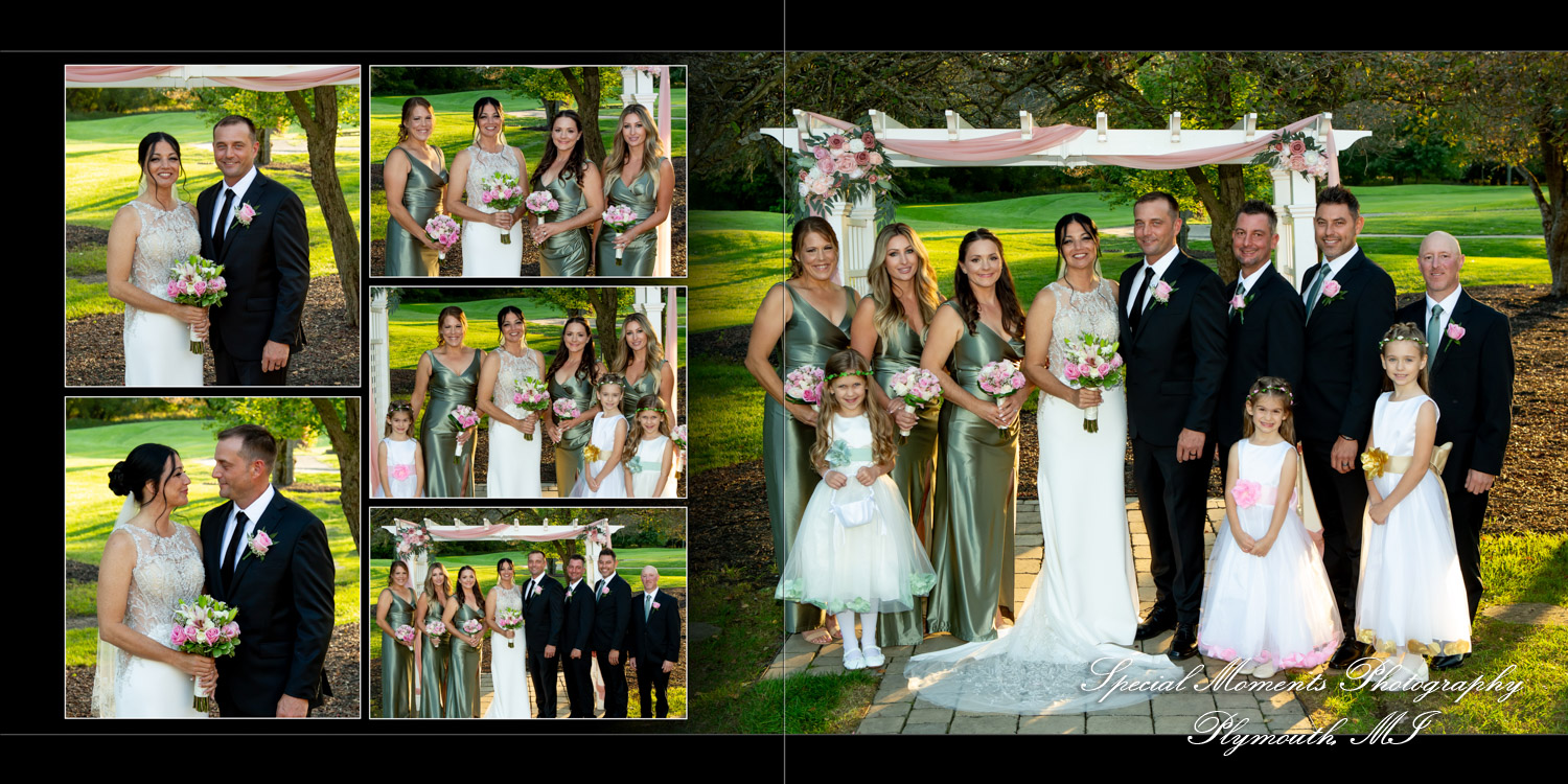 Jonathan & Holly at Stonebridge Golf Course Ann Arbor MI wedding album photography