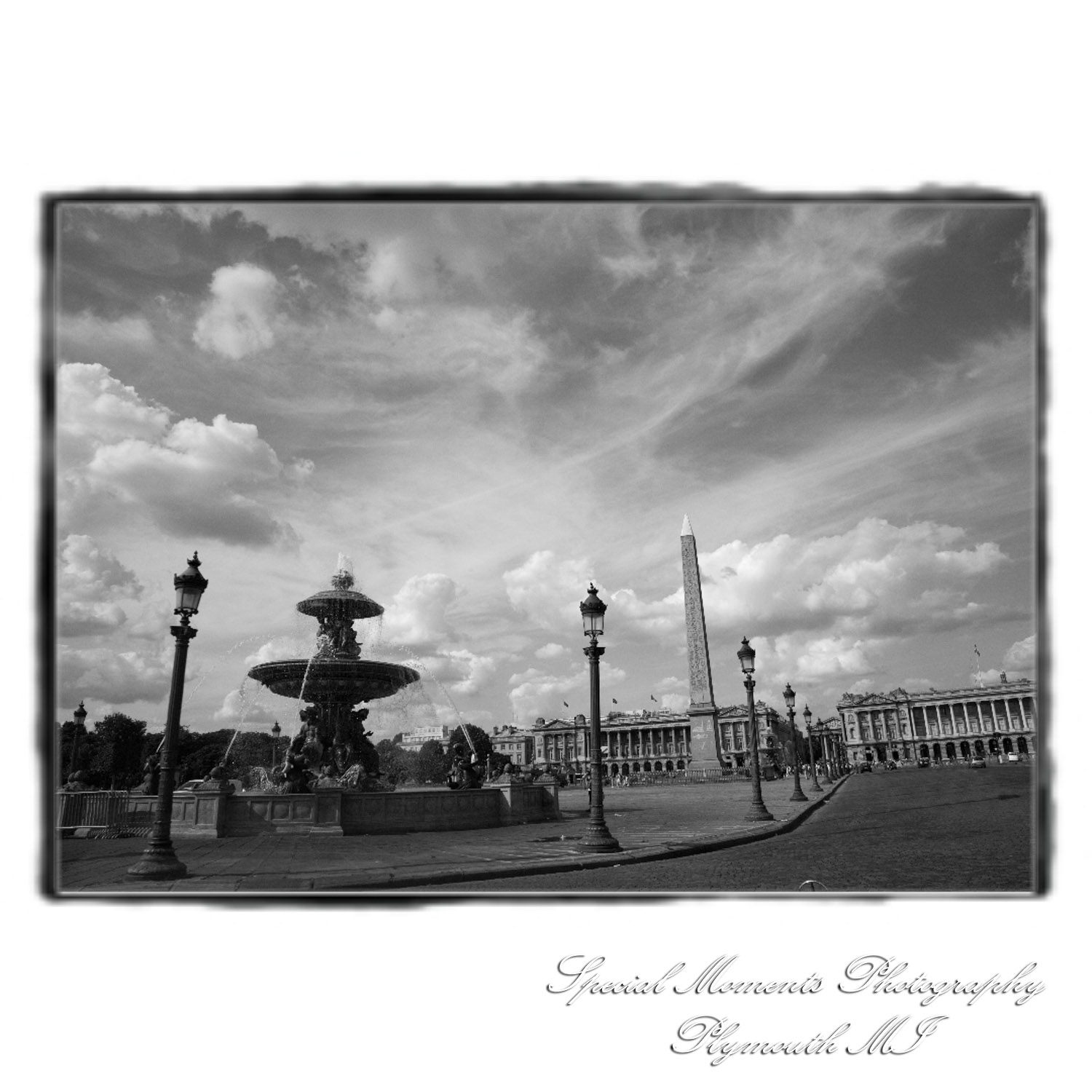 Fine Art Vintage Design - Mr. & Mrs. Bachman in the Streets of Paris France wedding album photography