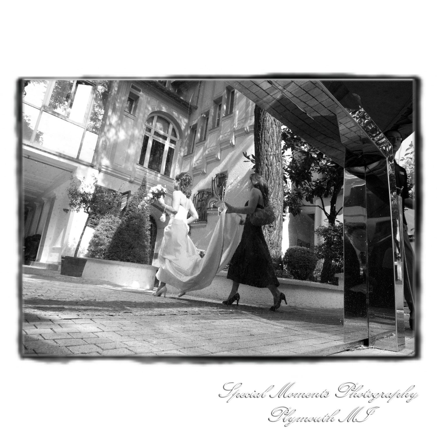 Fine Art Vintage Design - Mr. & Mrs. Bachman in the Streets of Paris France wedding album photography