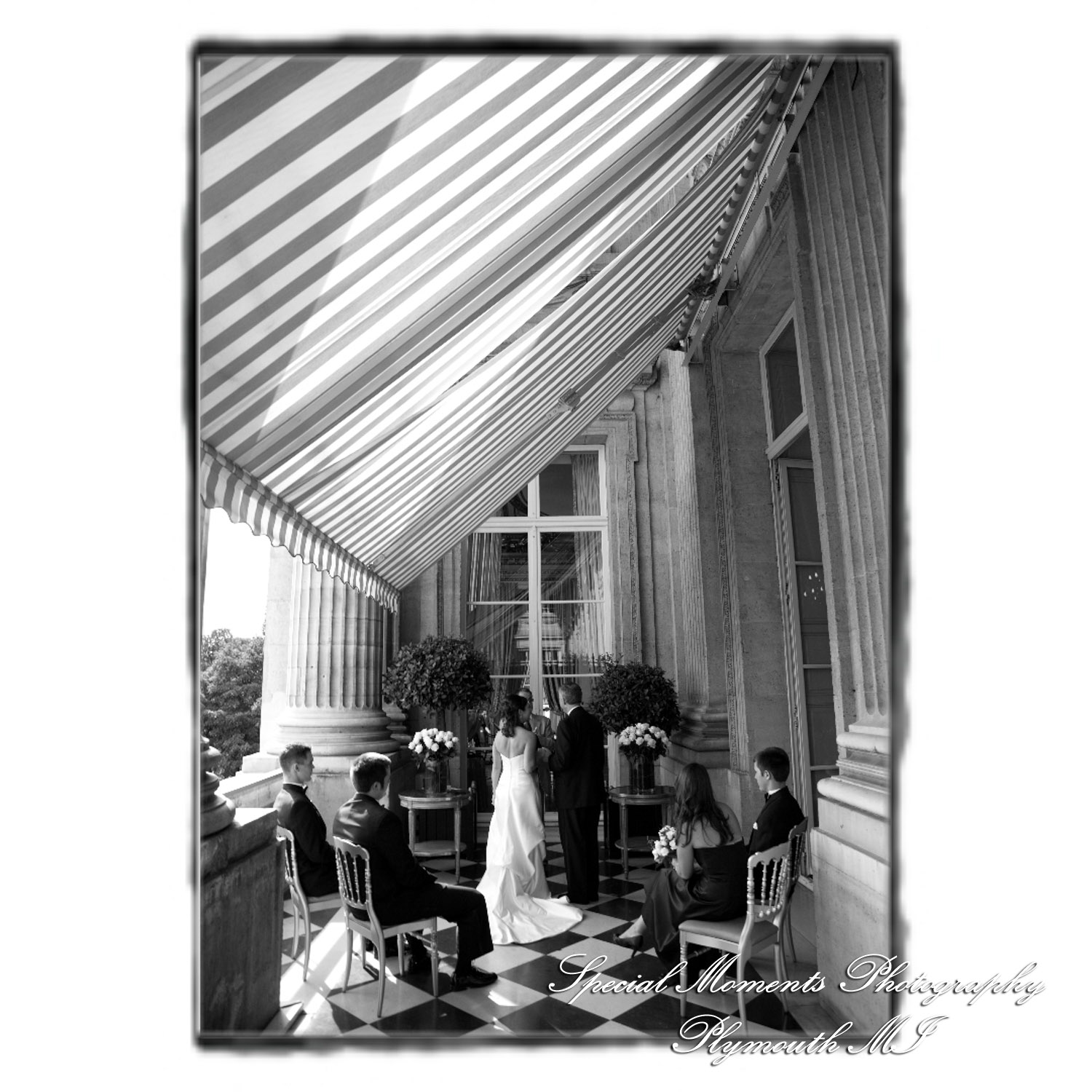 Fine Art Vintage Design - Mr. & Mrs. Bachman in the Streets of Paris France wedding album photography