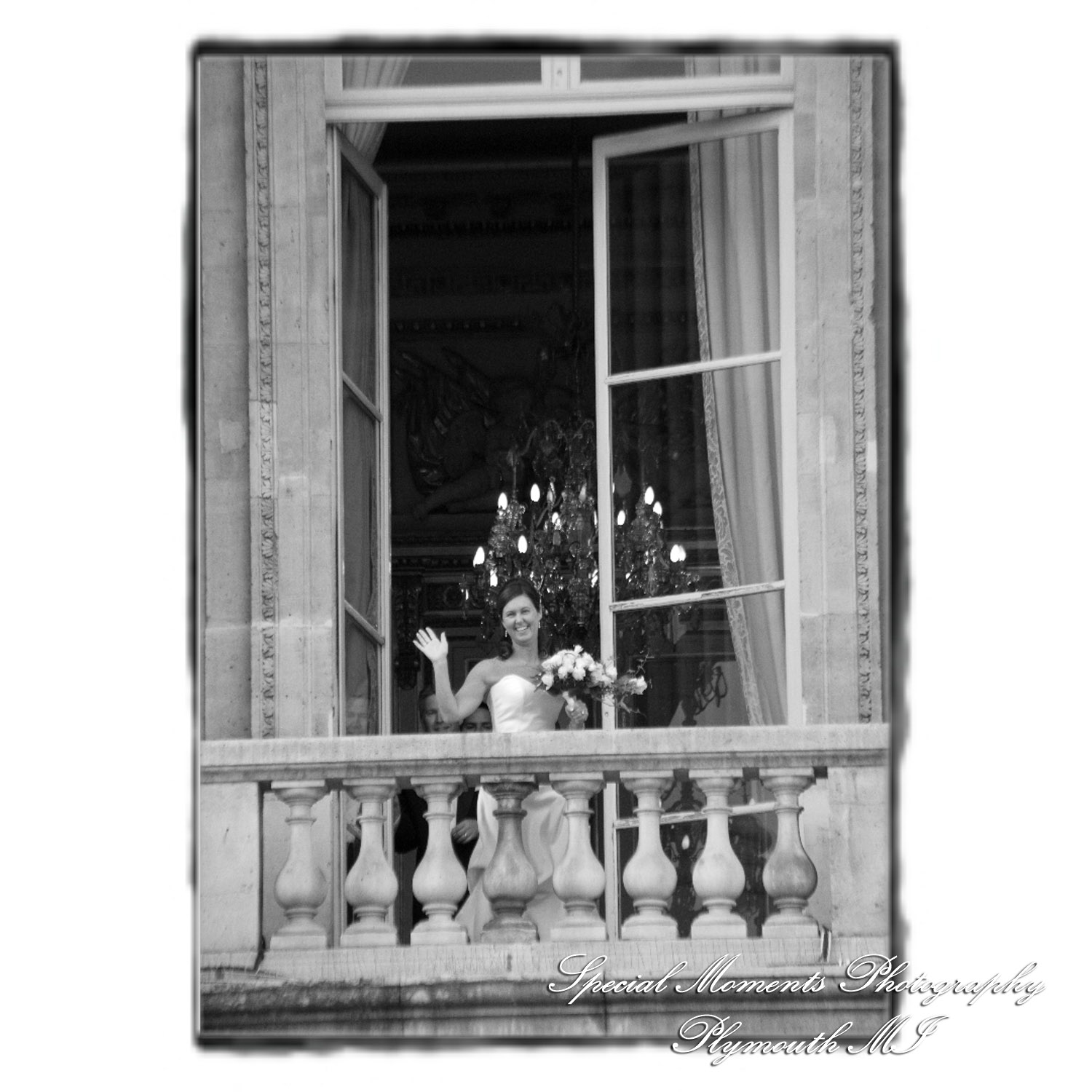 Fine Art Vintage Design - Mr. & Mrs. Bachman in the Streets of Paris France wedding album photography