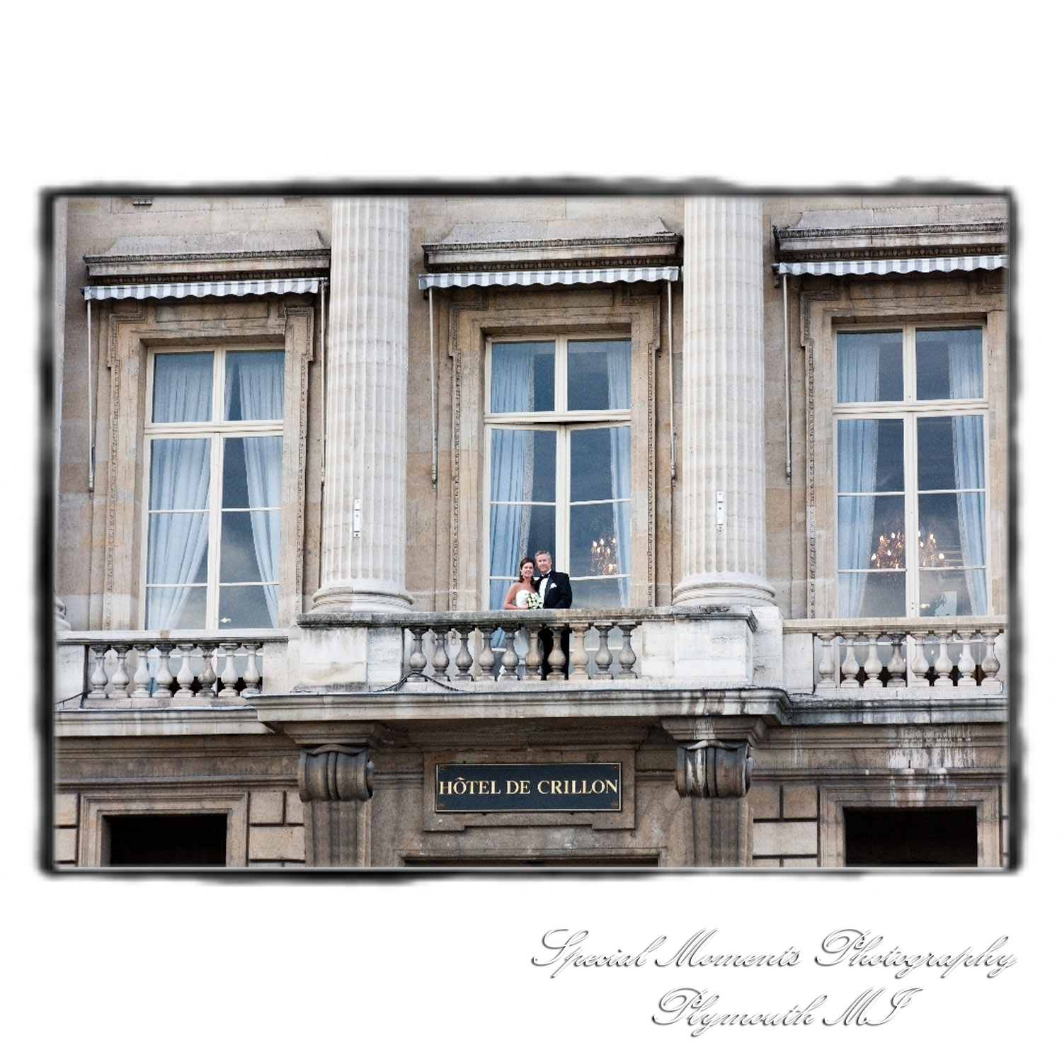 Fine Art Vintage Design - Mr. & Mrs. Bachman in the Streets of Paris France wedding album photography
