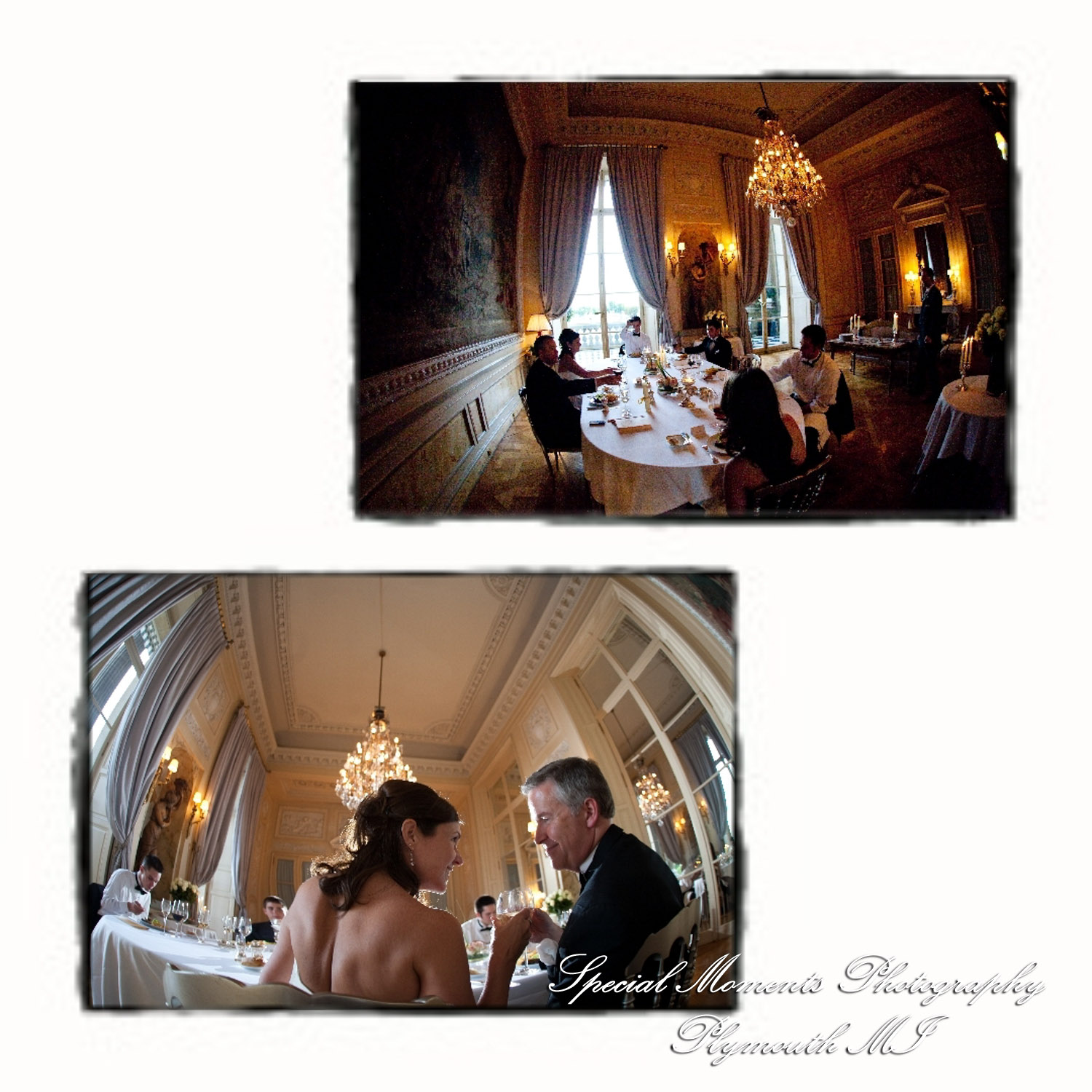 Fine Art Vintage Design - Mr. & Mrs. Bachman in the Streets of Paris France wedding album photography