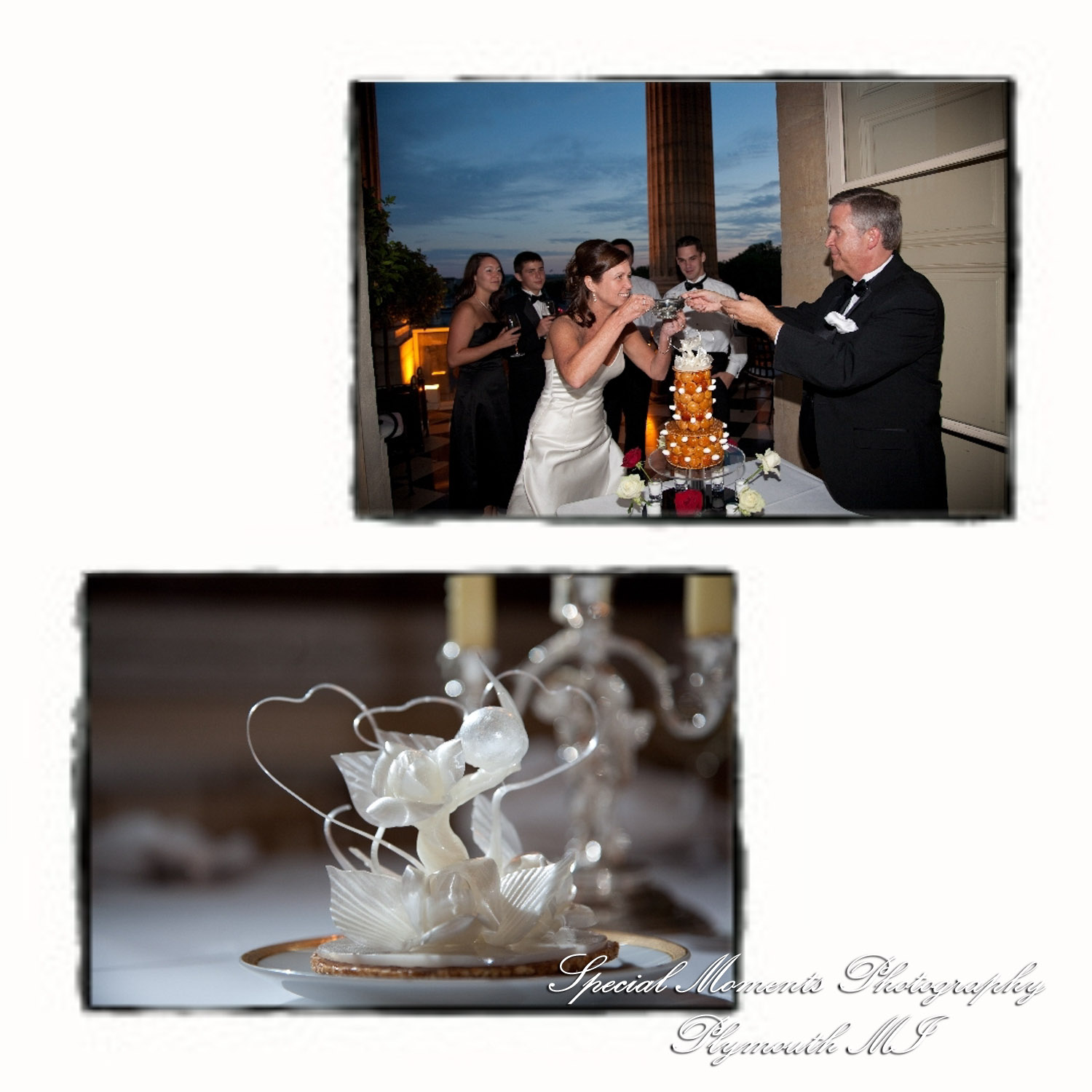 Fine Art Vintage Design - Mr. & Mrs. Bachman in the Streets of Paris France wedding album photography