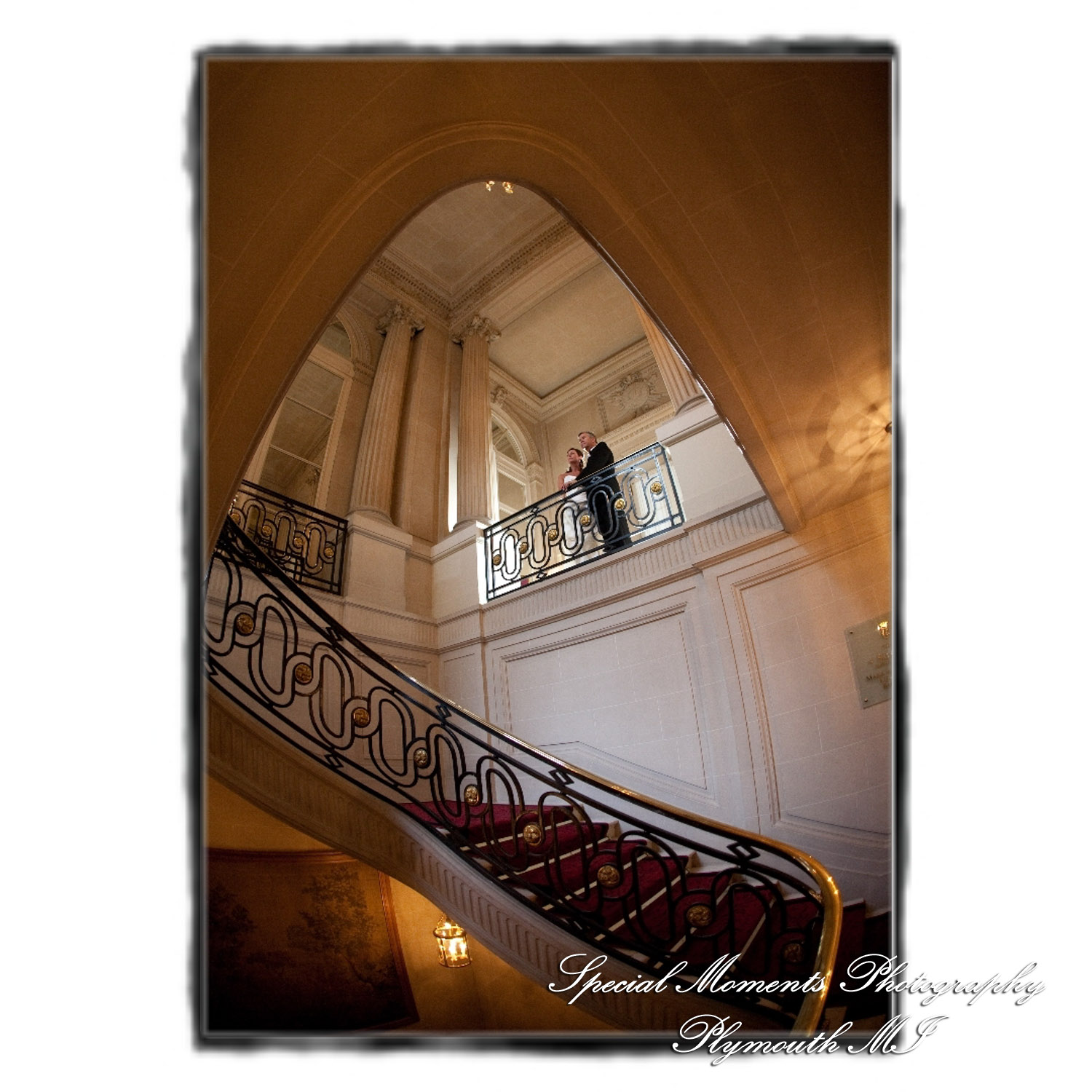 Fine Art Vintage Design - Mr. & Mrs. Bachman in the Streets of Paris France wedding album photography