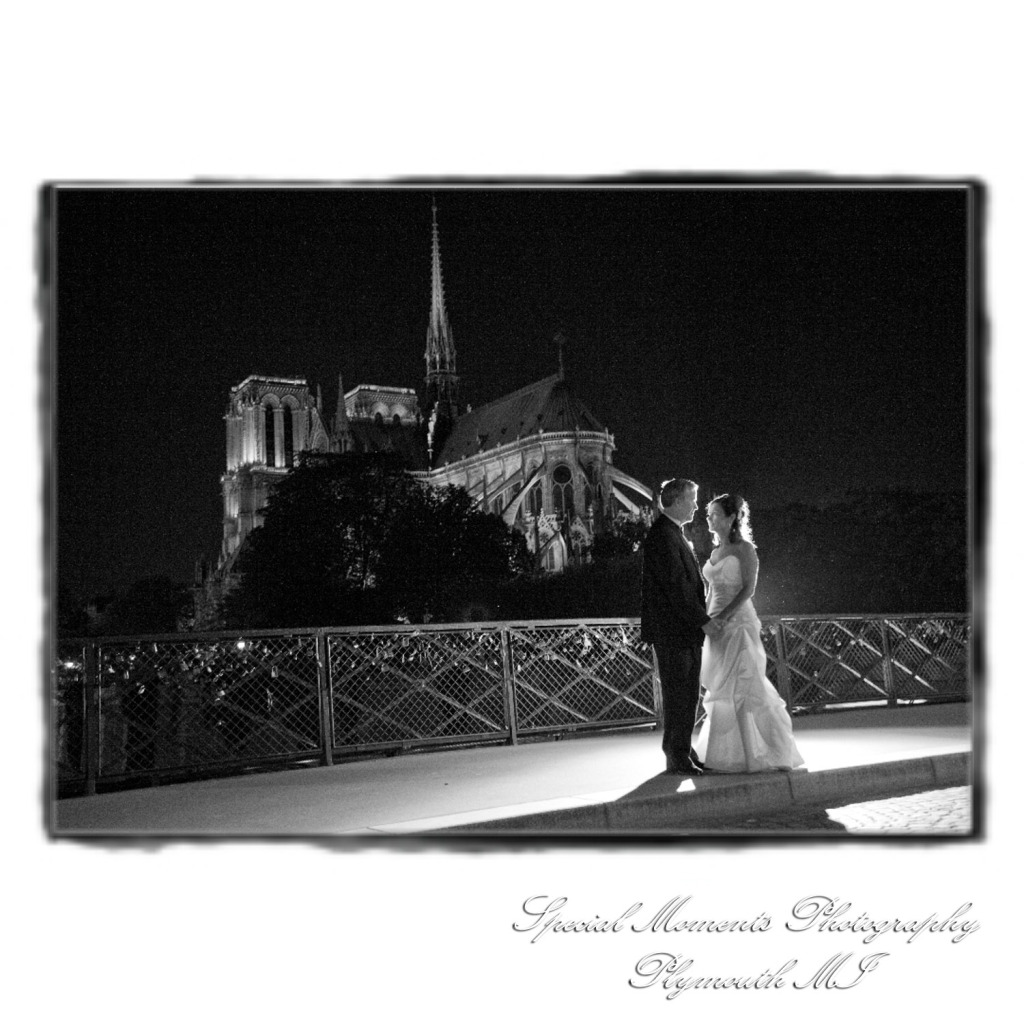 Fine Art Vintage Design - Mr. & Mrs. Bachman in the Streets of Paris France wedding album photography