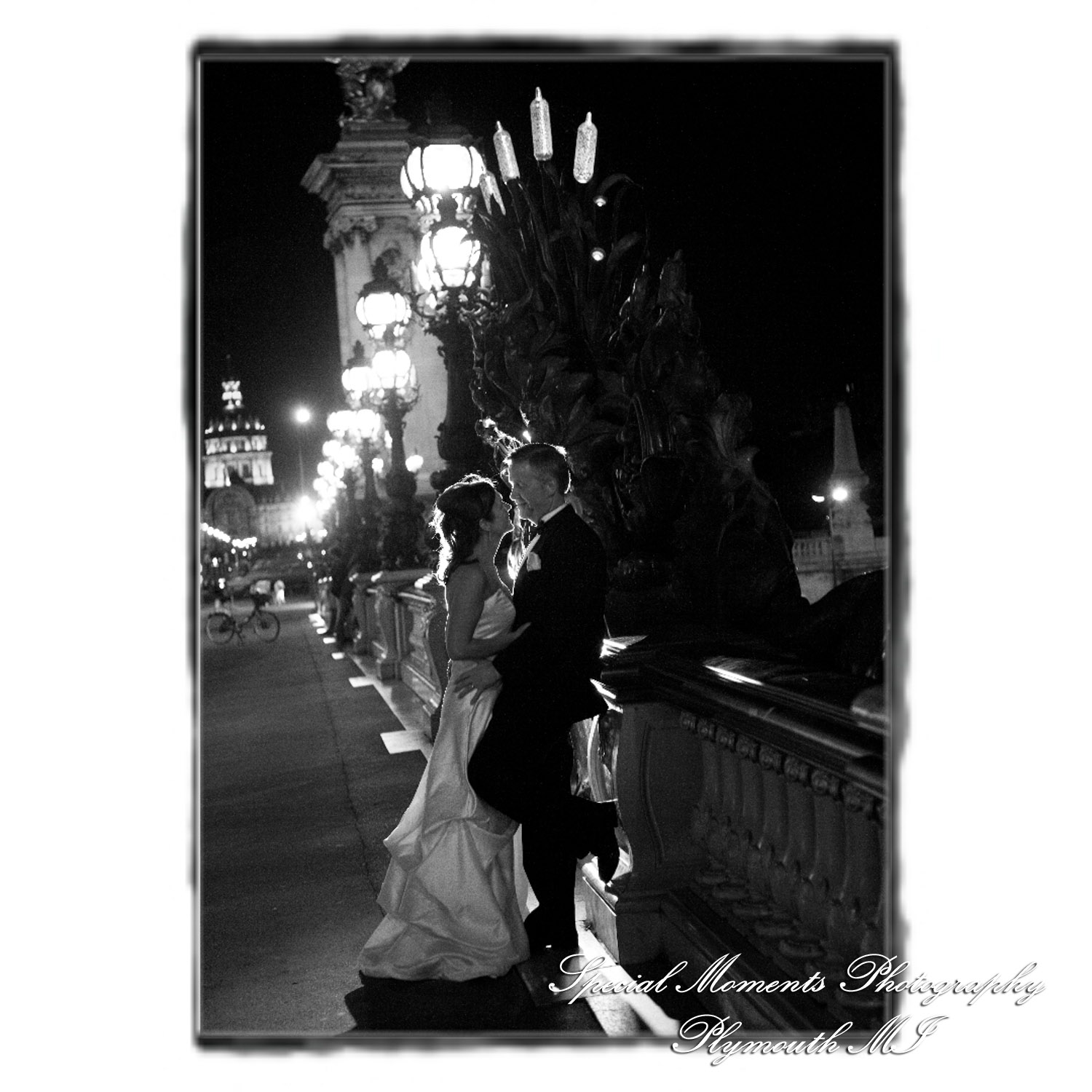 Fine Art Vintage Design - Mr. & Mrs. Bachman in the Streets of Paris France wedding album photography